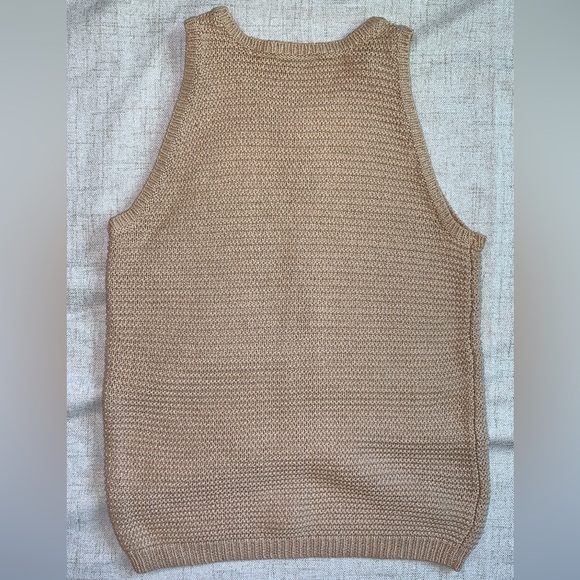 LAUREN RALPH LAUREN Cotton Tan Knit Tunic Tank (S) - Picture 3 of 4